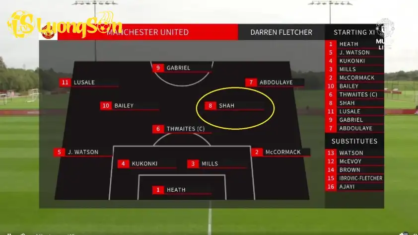 Shah đá chính cho U18 MU. (Ảnh: Nền tảng X) Shah đá chính cho U18 MU. (Ảnh: Nền tảng X)