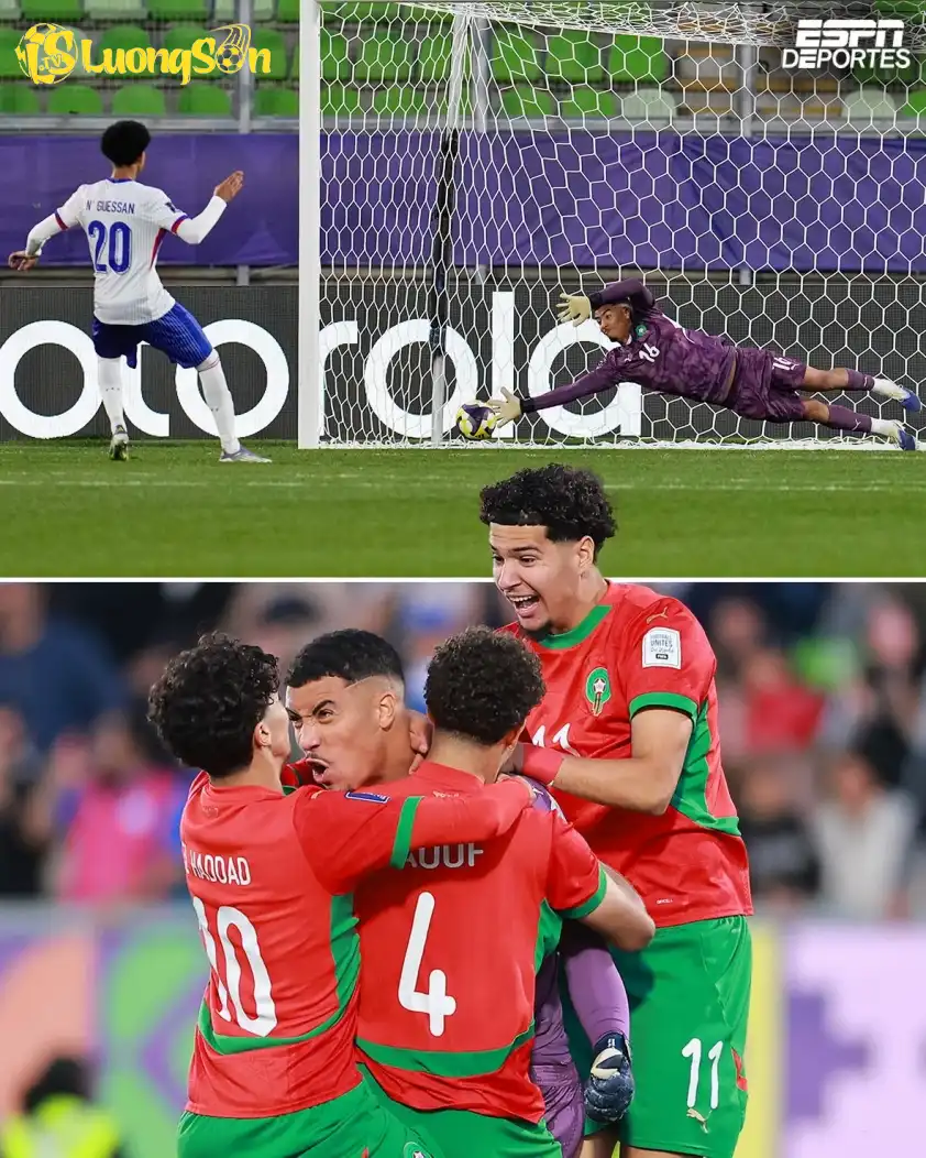 Người hùng của Ma Rốc và khoảnh khắc để đời. (Ảnh: ESPNDeportes) Người hùng của Ma Rốc và khoảnh khắc để đời.