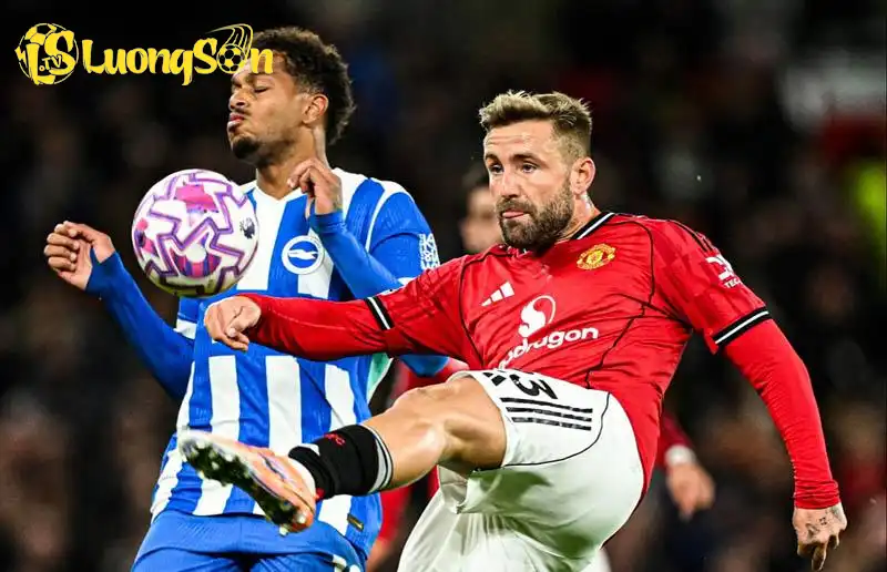 Shaw chơi tốt trước Brighton - Ảnh: @utdreport Shaw chơi tốt trước Brighton